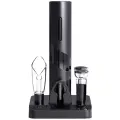 Штопор Circle Joy Электрический штопор с набором аксессуаров для вина 5в1 Circle Joy Electric Wine accessories GIFT SET (CJ-TZ08), black