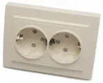 Розетка 2-местная с/з, серия Эрна, PST16-9014-02, слоновая кость 5шт