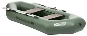 Лодка Бриз А260 надувное дно, зеленая Тонар