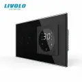 Двухклавишный сенсорный выключатель Livolo с терморегулятором (2-0)