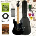 Электрогитара JET JS-400 BK G Stratocaster с тёплым чехлом, струнами Ernie Ball, кабелем, тюнером и ремнём