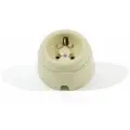 Розетка ретро керамическая с заземлением Арбат Слоновая кость, INTERIOR ELC, SCIE/W-02