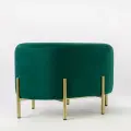 Банкетка в прихожую SAMOYLOV MEBEL. Пуф дизайнерский в гостиную, спальню с золотистыми ножками.