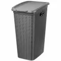 Корзина EL Casa для белья 36 л 39*28,5*54,5 см с крышкой Элеганс, размер дна 29*20 см (графит) (модель 606)
