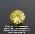 Муассанит Отдельно Бриллиант Желтый Fancy 5 мм 0.5ct Круг 57гр