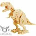 Деревянный конструктор RoboTime / Walking T-rex Светло-коричневый