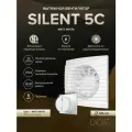 Вытяжной вентилятор бесшумный 125 белый матовый с обратным клапаном SILENT 5C Matt white