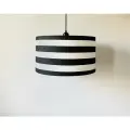 Абажур подвесной с принтом Черно-белая полоска, диаметр 45 см