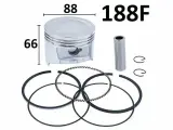 Поршень 88 мм 188F комплект для мотоблока, культиватора, генератора и мотопомпы