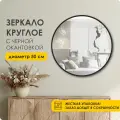 Зеркало настенное, интерьерное, круглое 50*50 см черная рама