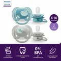 Соска-пустышка силиконовая Philips Avent ultra soft SCF091/15 с футляром для хранения и стерилизации, 6-18 мес, 2 шт.