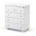 Пеленальный комод Nuovita Lusso, белый, 4 ящика, съёмная пеленальная поверхность