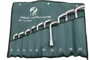 Набор ключей CNIC торцевых коленчатых 2-х сторонних из 10-ти шт. 8-22мм хром, в сумке 35153