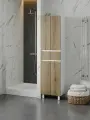 Шкаф пенал 50 см Напольный в сборе дуб эльвезия глянец мебель с полкой В ванную Оливия