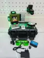 Лазерный уровень Smart, 4D, 16 лучей, зеленый луч, кейс, 2 аккумулятора, очки