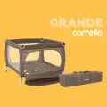 Манеж кровать детский CARRELLO Grande, складной, 100*100 см, c кольцами, коричневый