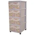 Комод пластиковый с ящиками Dunya, со съёмными колёсиками, Мозайка