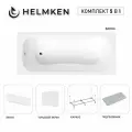 Акриловая ванна Helmken Edelva 160х70 комплект 5 в 1: ванна, каркас, серый подголовник, белые лицевой и торцевой экраны
