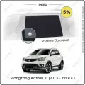 Шторки на автомобиль солнцезащитные SsangYong Actyon 2 Кроссовер 5дв. (2013 - по н. в.) на задние двери 5%, сетки от солнца в машину ссангйонг актион, Каркасные автошторки Premium
