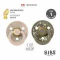 Набор 2 шт. Соска-пустышка латексная BIBS Liberty Colour Anatomical, Capel - Blush/Dark Oak, 0+ месяцев