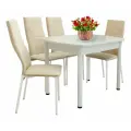 Обеденная группа Авелла-Флай, (стол 70х110 и 4 стула) 52 кг, цвет белый