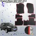 Автомобильные коврики EVA/ЕВА/ЭВА для Peugeot (Пежо) 4007 2006-2012 с задными подседельниками черный красный
