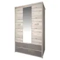Шкаф Anrex JAZZ 3DG4S Z, 210 x 59 x 126.6 см, цвет: Каштан найроби/Оникс