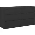 Комод для одежды большой с ящиками, 130х40х71 см, черно-коричневый, дуб венге Гуд Лакк Кастор