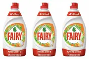 Fairy Средство для мытья посуды Апельсин и Лимонник, 450 мл, 3 шт