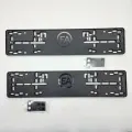 Рамка для номера автомобиля пластиковая EACrystal, черная, 2шт