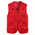 Жилет с карманами для рыбалки, охоты, рабочий, красный, XL