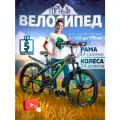 Горный велосипед скоростной, колёса 24, рама - 14, черно-зеленый