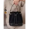 Сумка кисет через плечо маленькая замшевая