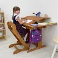 Парта для школьника, растущая парта, растущий стул, комплект, окрашен маслом