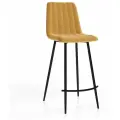 Стул барный , Тибо, DecoLine, нубук коллекции Lamb горчичный, каркас барный чёрный.
