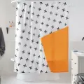 Штора для ванной тканевая 180х200 см Memphis Moroshka цвет Черный Оранжевый