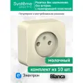 Розетка Schneider Electric Blanca без заземления без шторок для открытой проводки молочная (комплект из 10 шт)
