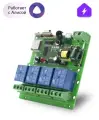 Умное реле WIFI+RF, контроллер на 4 канала без корпуса, умный дом, добавляется как 4 умных розетки