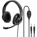 Гарнитура HAMA HS-P300, для компьютера, накладные, проводные, черный [00139925]