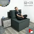 Кресло кровать раскладное мягкий Хит для дома и дачи / Диван трансформер 106х75х75 см в гостиную, спальню и балкон, складной со спинкой, раздвижной, с ящиком, велюр, серый