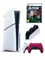 Игровая приставка Sony PlayStation 5 Slim, с дисководом, 1 ТБ, 2й геймпад красный, зарядная станция, Fifa 26