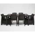 Комплект садовой мебели HomlyGreen 1+1+4 стула+обеденный стол 153х79, с комплектом черных подушек