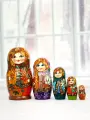 Матрешка деревянная детская Сезоны года 5 мест развивающая игрушка 11 см Орнамент