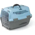 Переноска ZOOexpress Турне для кошек и собак мелких пород, прозрачная пластиковая дверца, 42х29х29,5 см (S), голубой
