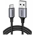 Кабель Ugreen USB A 2.0 - USB C, в оплетке, цвет черный, 1 м (60126)