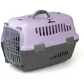Переноска ZOOexpress Турне для кошек и собак мелких пород, прозрачная пластиковая дверца, 48х32х32 см (M), фиолетовый