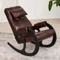 Кресло-качалка для дачи и дома (Экокожа) Шоколад, Венге
