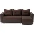 Угловой диван-кровать Ария раскладной 225х78х150 см правый угол рогожка и экокожа шоколад