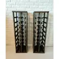 Стеллаж винный узкий двурядный двухсекционный на 36 бутылок цв. черный