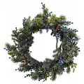 Декоративный хвойный венок Зимняя голубика, 60 см, Kaemingk